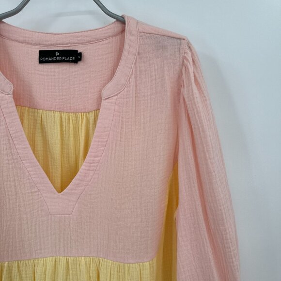 Pomander Place by Tuckernuck Sorbet Gauze Kenzo Dress Mini Dress sz XL NWOT - Picture 2 of 8